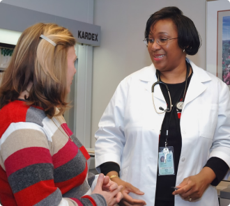 A doctor attending to a patient
